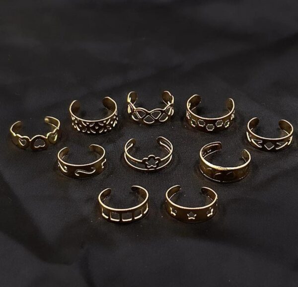 10 Adjustable Ladies Rings Set