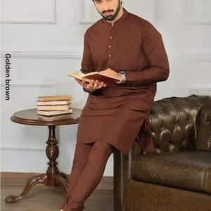 Wash And Wear Men's Plain Purple Suit