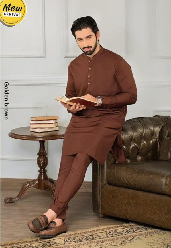 Wash And Wear Men's Plain Purple Suit
