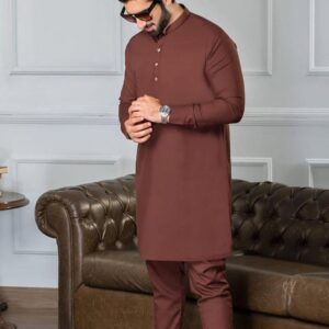 Wash And Wear Men's Plain Purple Suit
