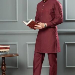 Wash And Wear Men's Plain Purple Suit