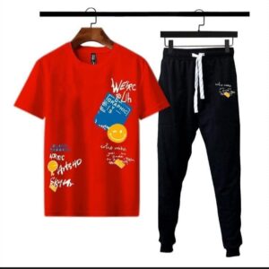 Men round neck printed suit