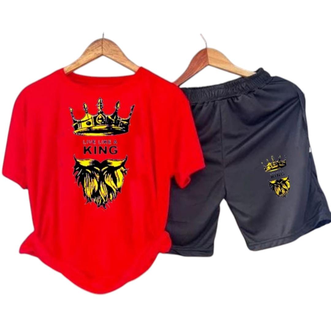 Men round neck printed suit