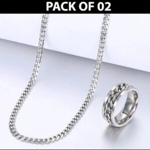 Silver Color Chain and Ring